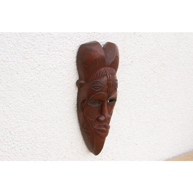 Elongated Face Carved African Mask For Sale - Image 4 of 7