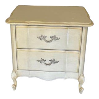 Late 20th Century French Provincial Style Distressed Vintage Nightstand For Sale