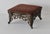Vintage Victorian Style Cast Metal Foot Stool Padded Fabric Top. Fabric has a faux croc pattern. The finish is patina...