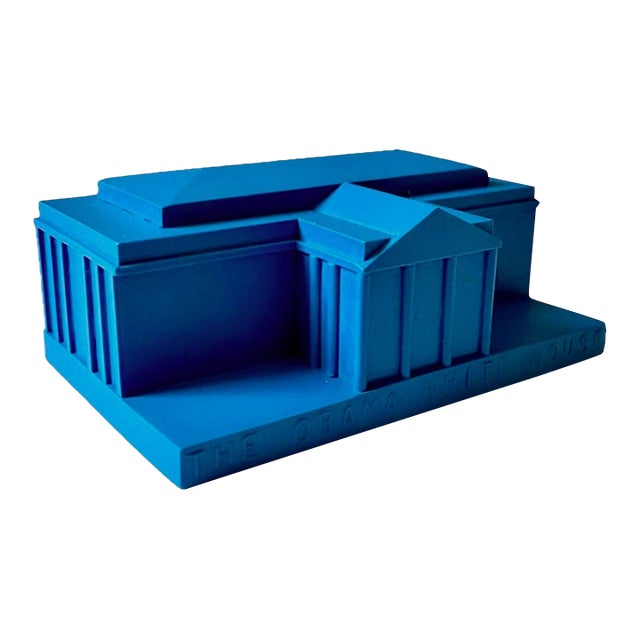 2009 Boym Partners Inc. Contemporary Hand-Cast Blue Resin Obama White House Presidential Souvenir For Sale