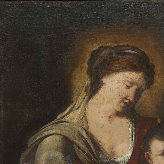 Madonna and Child with the Infant Saint John, 1600s, Oil on Canvas For Sale - Image 6 of 8