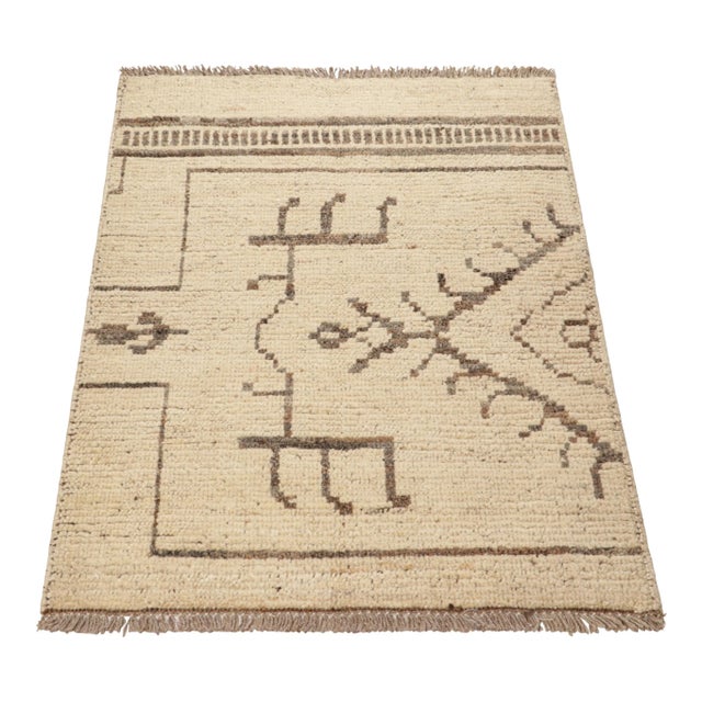 2010s Rug & Kilim’s Modern Classics Rug in Beige With Brown Geometric Patterns For Sale - Image 5 of 7
