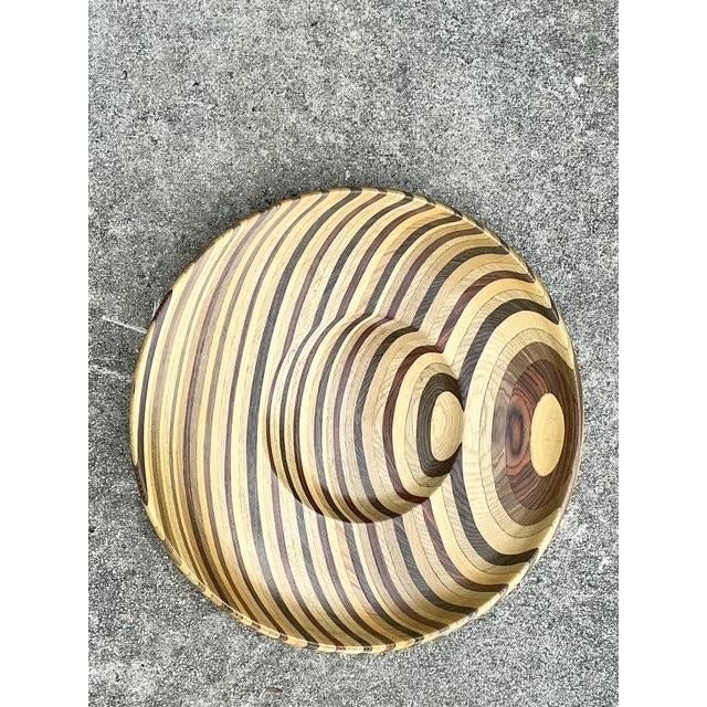 This monumental vintage centerpiece bowl is a striking masterclass in mid-century optical design and meticulous...