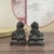Pair of Miniature Bronze Guardian Lions – 1.8" Foo Dog Statues on Pedestals For Sale - Image 9 of 9