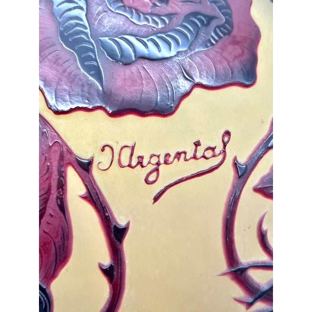 Art Nouveau Cameo Glass Ceiling Pendant by Paul Nicolas for Dargental, France, 1920s For Sale - Image 4 of 18