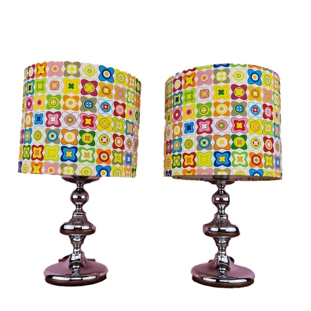 Chrome Table Lamps from Kaiser Essen, 1970s, Set of 2 For Sale