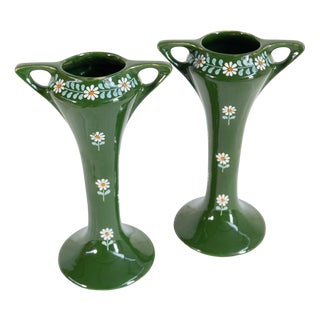 Art Nouveau Ceramic Vases, 1890s, Set of 2 For Sale