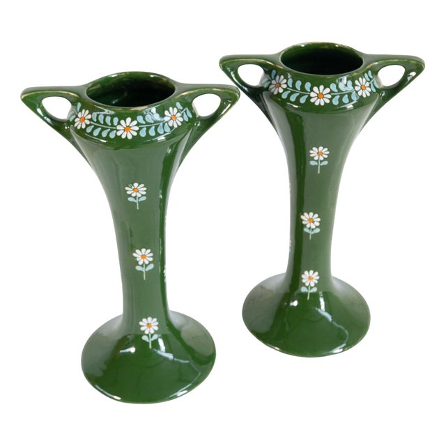 Art Nouveau Ceramic Vases, 1890s, Set of 2 For Sale