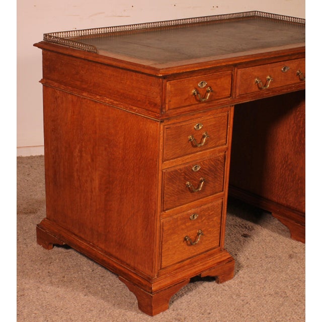 19th Century Oak Drawer Desk For Sale - Image 6 of 15