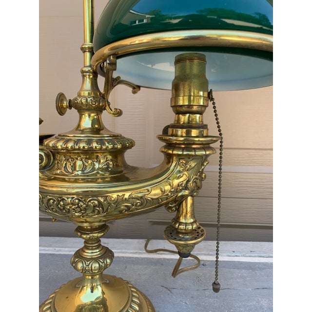 19th Century German Solid Brass Wild & Wessel Desk Lamp For Sale In South Bend - Image 6 of 17