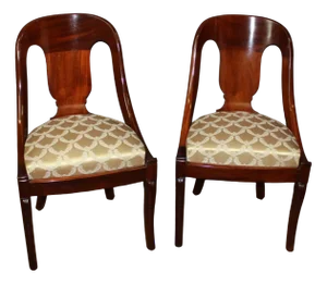Gondola Chairs in Mahogany, 19th Century, Set of 4