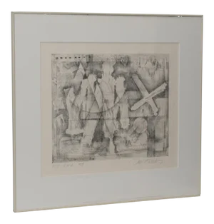 Danny Edwards Abstract Black & White Etching C.1989