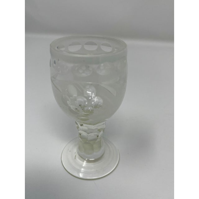 Late 19th Century Rare Bijou-Scale Uniform Set of 6 Matching 19th Century Cut-to-Clear Cordials on Base Tray For Sale - Image 11 of 13