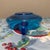 Glass Vintage Mid-Century Modern Empoli Italian Hand-Blown Blue Art Glass Bowl With Curled Applied Handle For Sale - Image 7 of 7