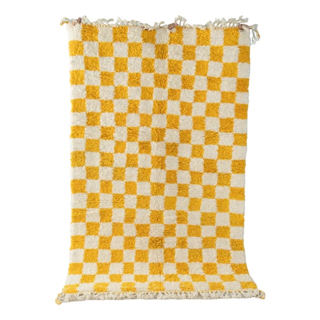 Lemon Check II Berber Rug, 2010s For Sale