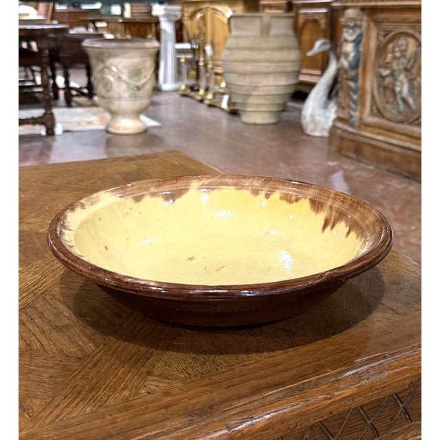Late 19th Century 19th Century French Provençal Glazed Terracotta Serving Bowl For Sale - Image 5 of 8