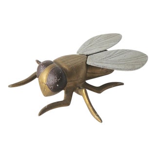 Vintage Mid-Century Oversized Painted Metal Fly Container For Sale