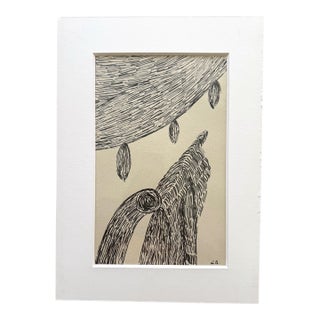 1950s Abstract Ballpen Ink Drawing Signed Louise Bourgeois For Sale