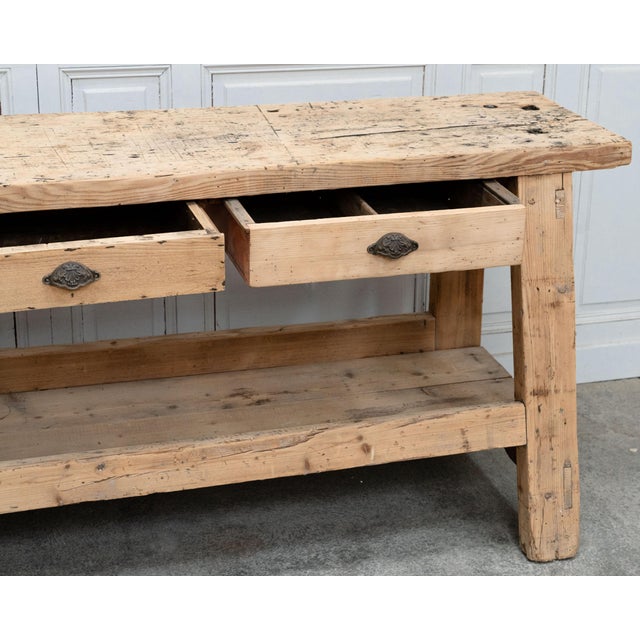 1940s Antique Workbench in Fir Wood, 1940 For Sale - Image 5 of 16