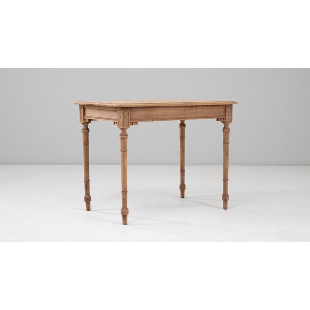 19th Century French Louis XVI Wooden Writing Table with Fluted Legs For Sale In Greensboro - Image 6 of 18
