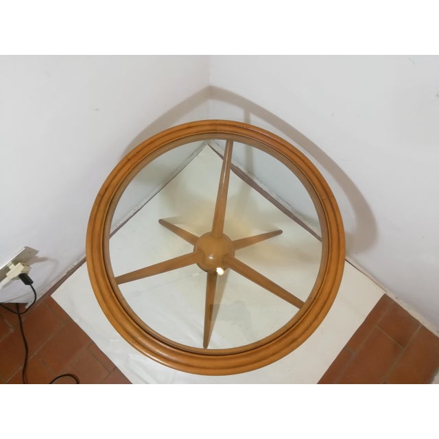 Wood Tripod Table in Wood and Glass attributed to Cesare Lacca, Italy, 1950s For Sale - Image 7 of 16