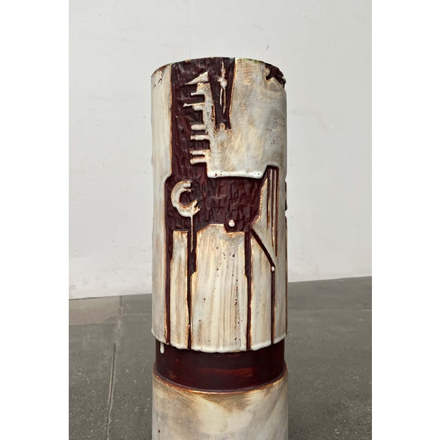 Brown Mid-Century Modern German Studio Pottery Floor Vase by Helmut Friedrich Schäffenacker for Schäffenacker Keramik, 1960s For Sale - Image 8 of 18