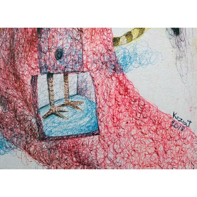 The Night is Coming is a beautiful painting realized by the Italian artist KEZIAT in 2018. Pen on six canvases. Hand-...