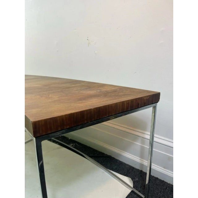 Wood 1970s Milo Baughman Modern Rosewood & Chrome Demilune Bench For Sale - Image 7 of 10