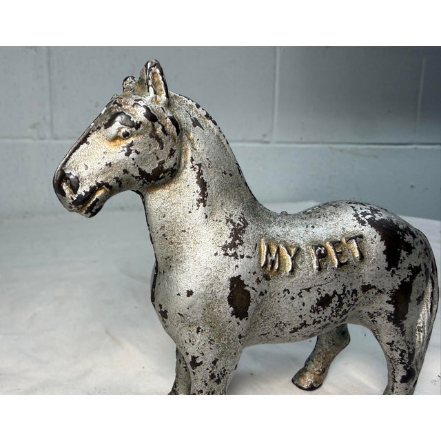 Antique 1905 Cast Iron My Pet Horse Animal Still Coin Bank by Arcade Foundry For Sale In New York - Image 6 of 8