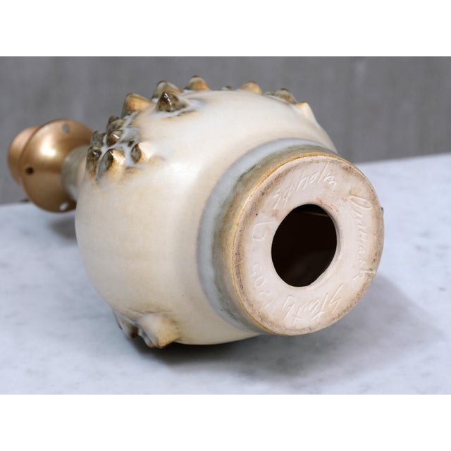 Drip Glazed Ceramic Table Lamps by Einar Johansen for Søholm, Denmark, 1960s, Set of 2 For Sale - Image 11 of 12