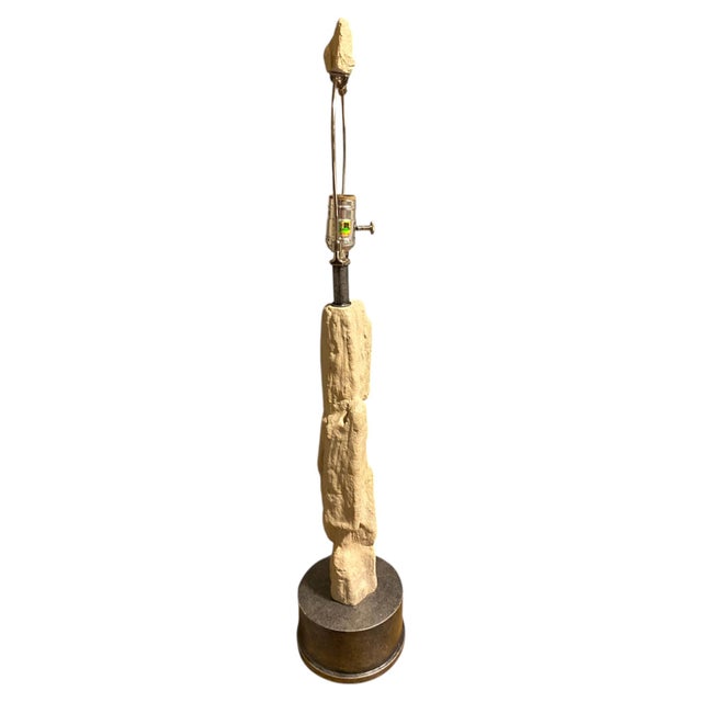 Palecek 1990s Palecek Table Lamp Faux Stone Rock 33" Coastal Modern Organic Designer Lighting For Sale - Image 4 of 15