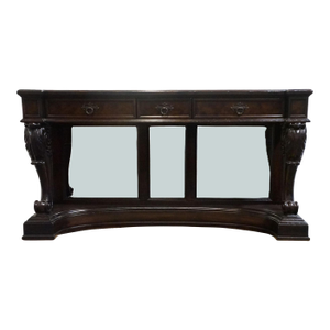 Tommy Bahama Home Collection Walnut British Renaissance Revival 70" Mirrored Sideboard / Console Table