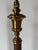 Vintage Neoclassical Style Brass & Leather Column Floor Lamps — A Pair For Sale - Image 11 of 12