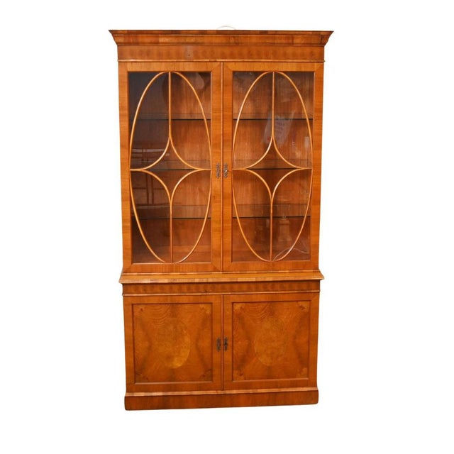 Brown Georgian Revival Walnut Library Bookcase, 1930s For Sale - Image 8 of 8