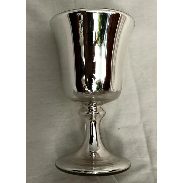 Mercury Glass Footed Cup For Sale - Image 10 of 11