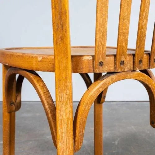 Tan Honey Bentwood Dining Chair from Baumann, 1950s For Sale - Image 8 of 11