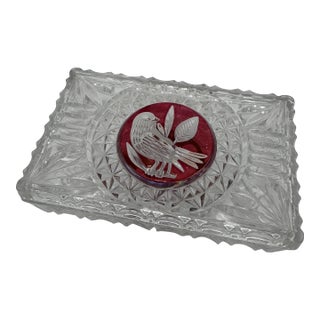 Byrdes Collection Rectangle Box 7" Lidded by Hofbauer 24% Lead Crystal For Sale