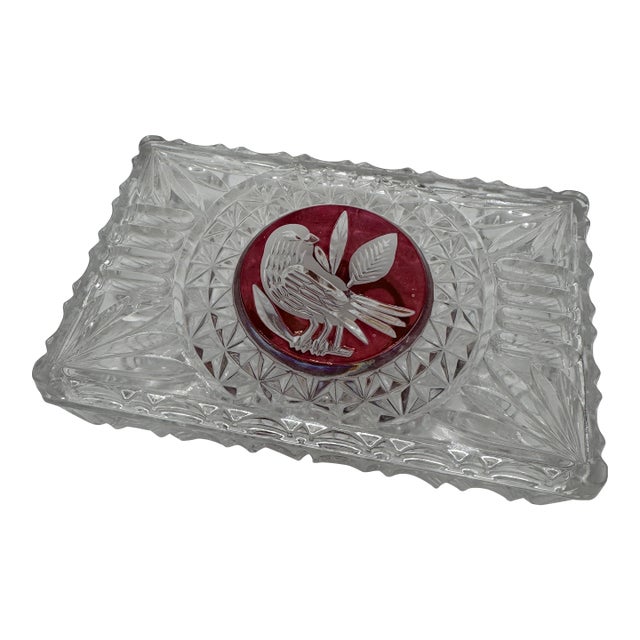 Byrdes Collection Rectangle Box 7" Lidded by Hofbauer 24% Lead Crystal For Sale