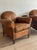 Antique Pair French Leather Chairs For Sale - Image 10 of 17