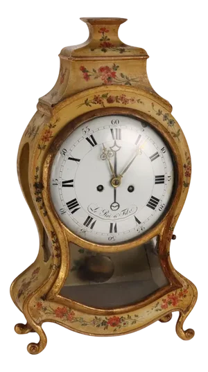 18th Century Pendulum Clock in Wood Decorations, France