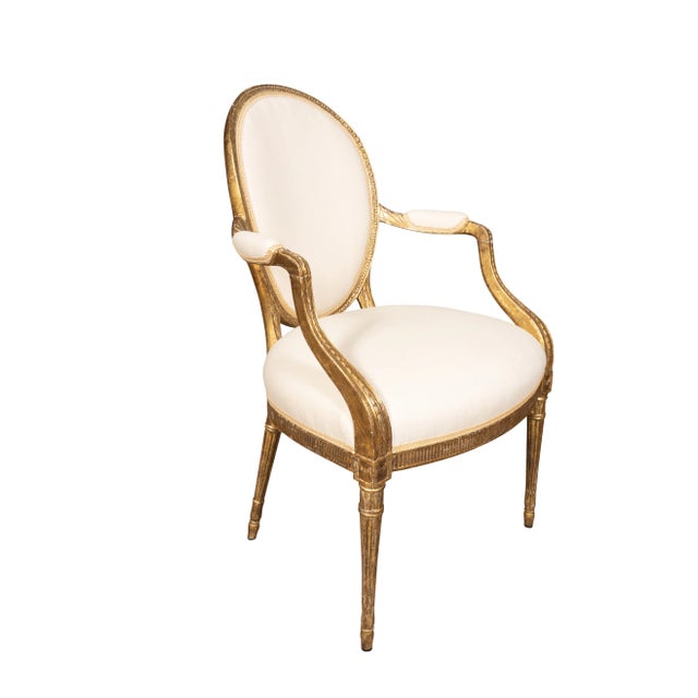 Traditional George III Giltwood Armchairs For Sale - Image 3 of 11