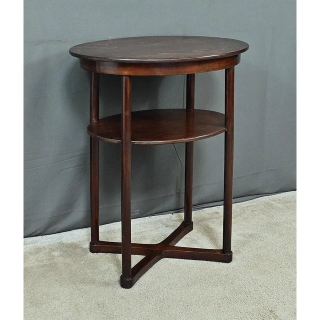 Wood Art Deco Beech Pedestal Table by J. Hoffmann, 1930s For Sale - Image 7 of 13