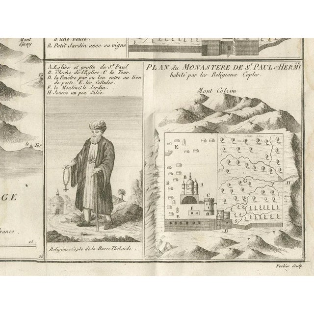 Antique Map of the Red Sea & Basse Thebaide with Monastery Plans, Egypt, 1777 For Sale - Image 6 of 10
