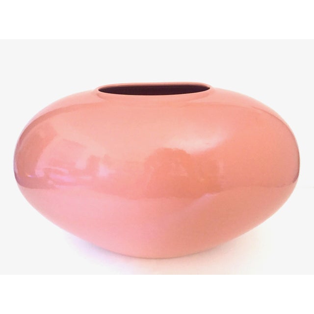 Vintage 1980 S Post Modern Pink Coral Oval Pillow Extra Large Contemporary Ceramic Vase Chairish