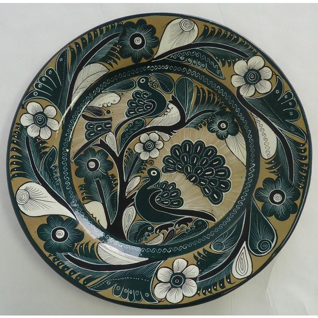Mexican Pottery Wall Hanging with Peacock Motif Chairish