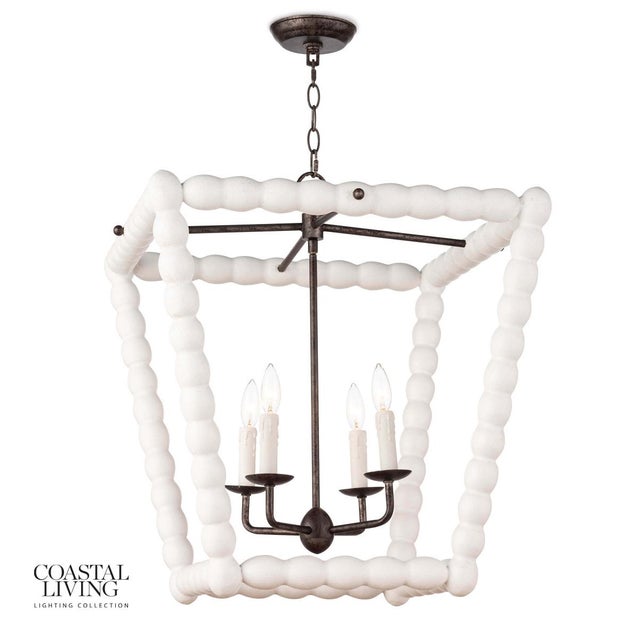Wood Regina Andrew Perennial Lantern in White For Sale - Image 7 of 7