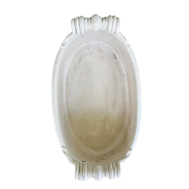 Vintage Italian Majolica Lion Head Jardinière Footbath Planter With Mouth Opening, Florence Italy — Florence, Italy For Sale - Image 4 of 6