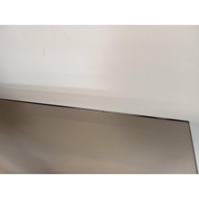 Large Vintage Wall Shelf in Smoked Glass and White Metal, String Tomado Style, from the 1960s, 1970s For Sale - Image 16 of 17