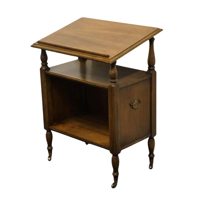 Late 20th Century Brandt Furniture Solid Antique Cherry 24" Accent End Table / Book Stand For Sale - Image 5 of 8