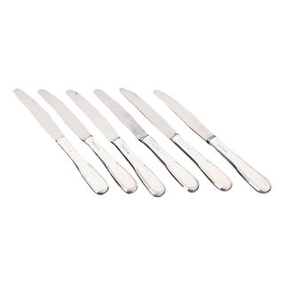 Fruit Knives in Silver and Stainless Steel by Evald Nielsen, 1930s, Set of 6 For Sale